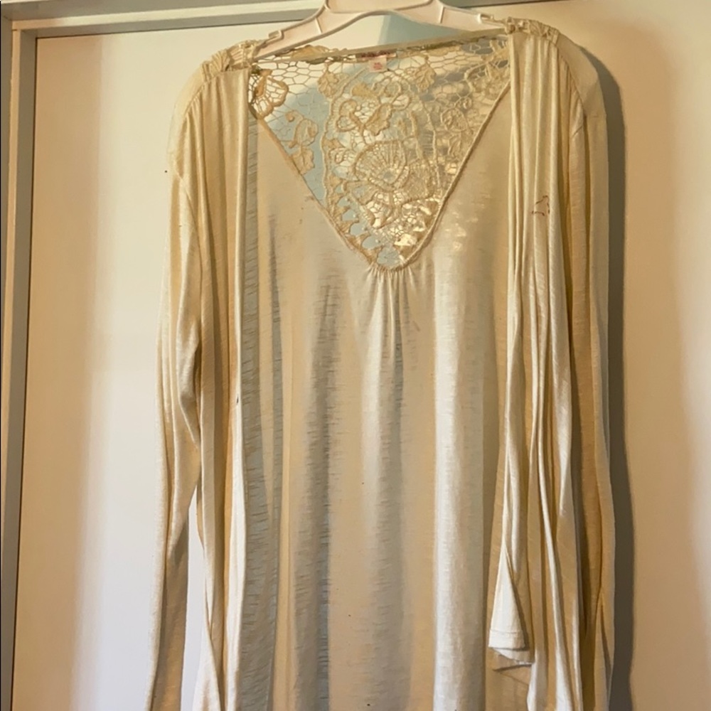 Cream open cardigan